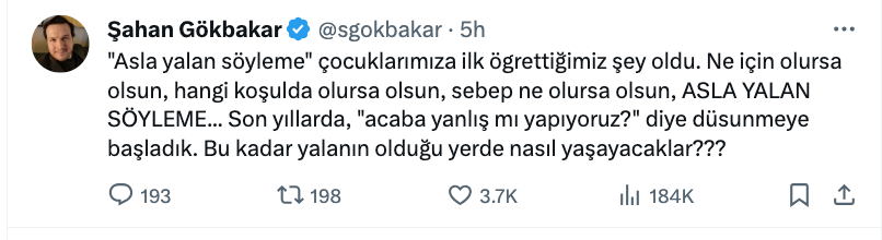 sahan gokbakar in yalan paylasimi gundem oldu